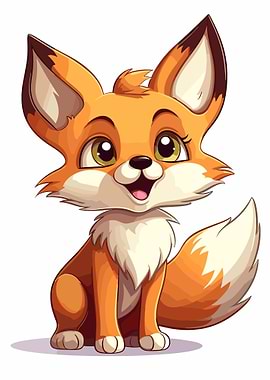 cute fox animal cartoon