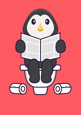 Cute Pinguin Pooping