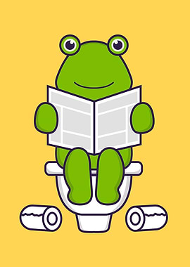 The frog Toilet Newspaper