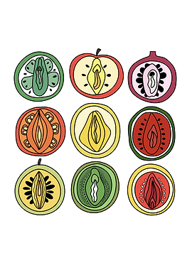 Sliced Feminine Fruit Sign