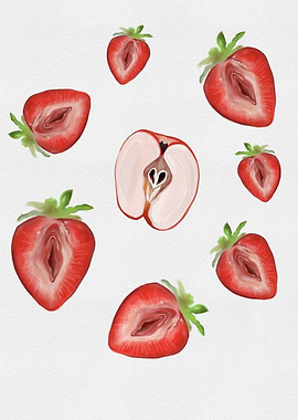 Sliced Feminine Fruit Sign