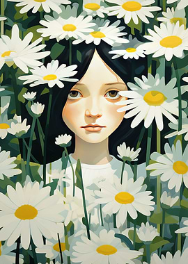 Daisy Girl Painting
