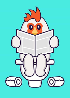 Cute chicken Pooping