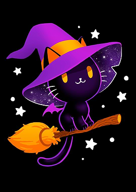 Witch cat Black magic cat
