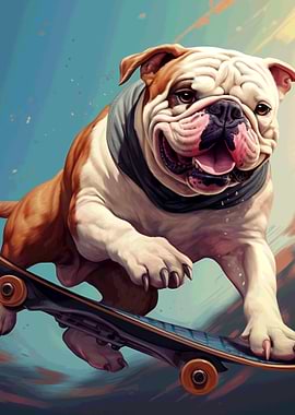 Bulldog On Skateboard Meme