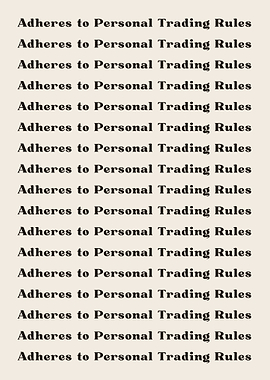 Adheres to Personal Tradin