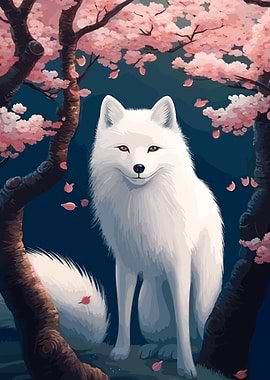 cherry blossom wolf
