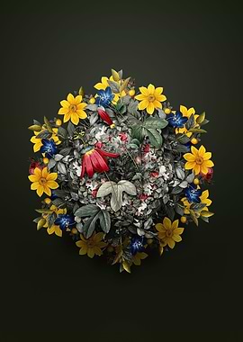 Red Passion Flower Wreath