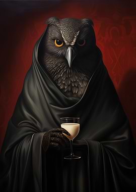 owl in black robe