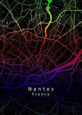 Nantes France City Map