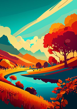 Nature River Landscape