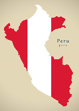 Peru map colored national