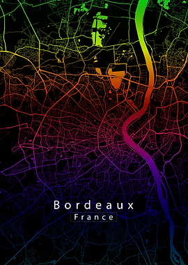 Bordeaux France City Map