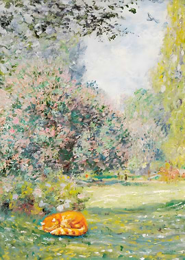 Monet Orange Lazy Cat