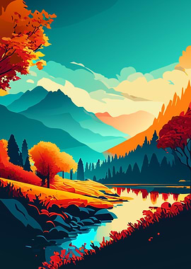 Nature Lake Mountains