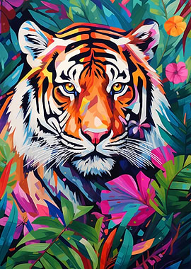 Tiger Painting Colorful
