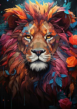 tiger colorful tones