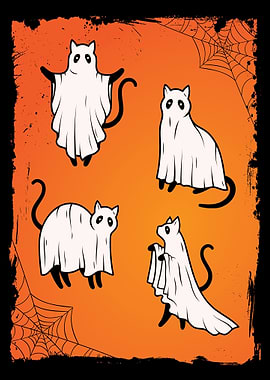 Black Cat Ghost Halloween