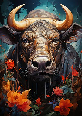 buffalo colorful tones