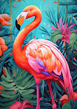 Flamingo painting