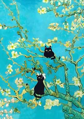 Almond Blossoms Cat