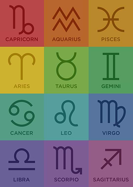 Zodiac Signs Abstract Pop