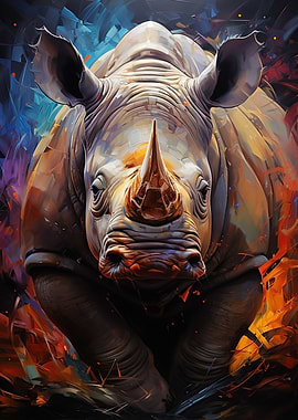 rhino colorful tones