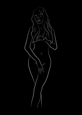 Venus Woman Nude Line Art