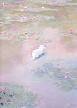 Monet Water Lily Pond Cat