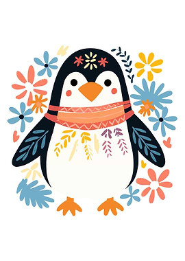Cute penguin Boho