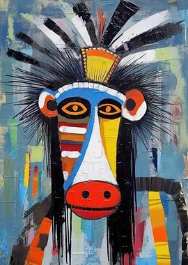 Abstract Mandrill Portrait