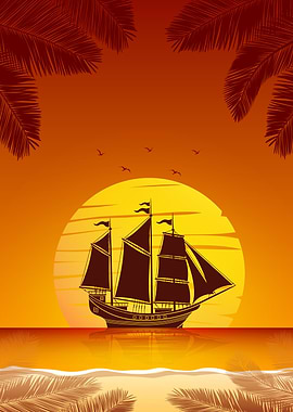 The Sunset Pirate Ship