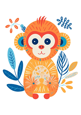 Cute Monkey Boho Animal