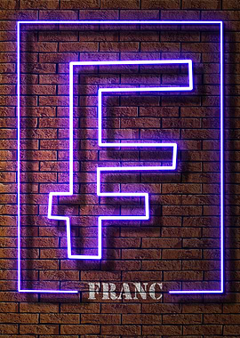 NEON FRANC SIGN