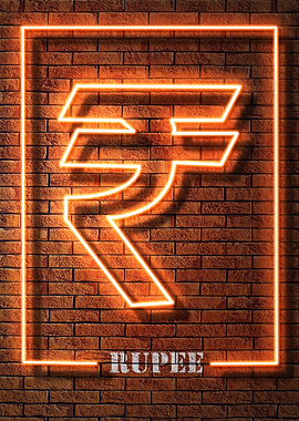 NEON RUPEE SIGN