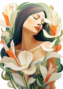 Calla Lily Girl Painting