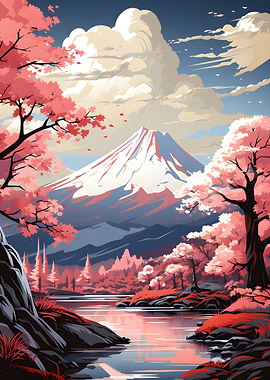 Mount Fuji cherry blossom
