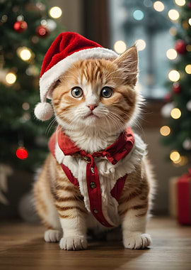 Santa Cat Christmas