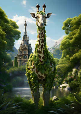 Realistic Topiary Giraffe