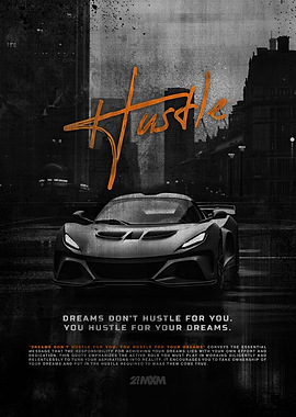 Hustle Car Motivation Art
