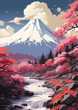 Mount Fuji cherry blossom