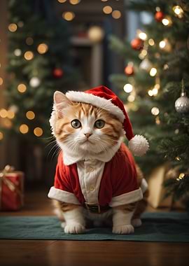 Santa Cat Christmas