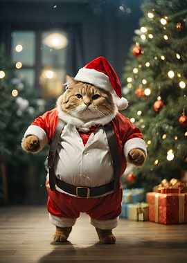 Santa Cat Christmas