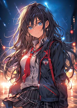 waifu in school uniform