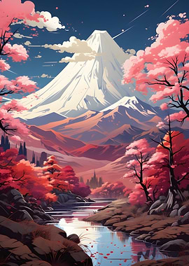Mount Fuji cherry blossom