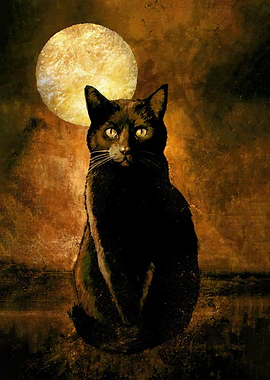 BLACK CAT MONET MOON VTG