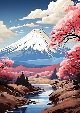 Mount Fuji cherry blossom