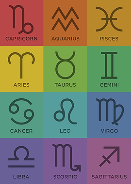 Zodiac Signs Abstract Pop