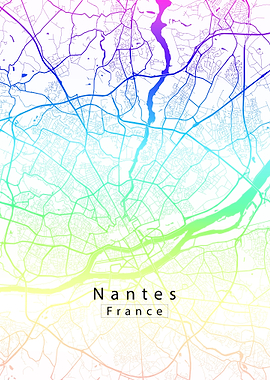Nantes France City Map