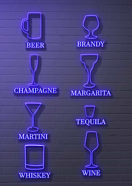 Chart Of Liquor Glassware